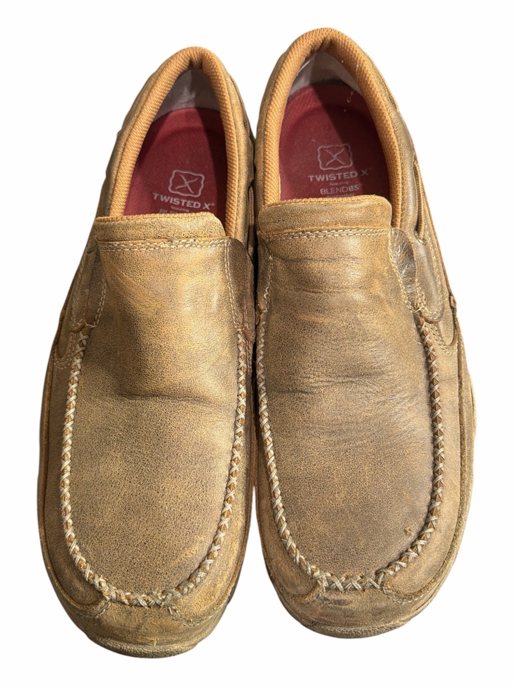 Twisted X Men's Tan Slip-On Casual Shoe leather size 11.5 steel toe